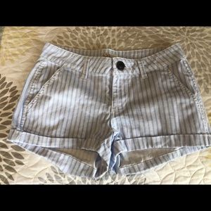 SO blue and white striped shorts